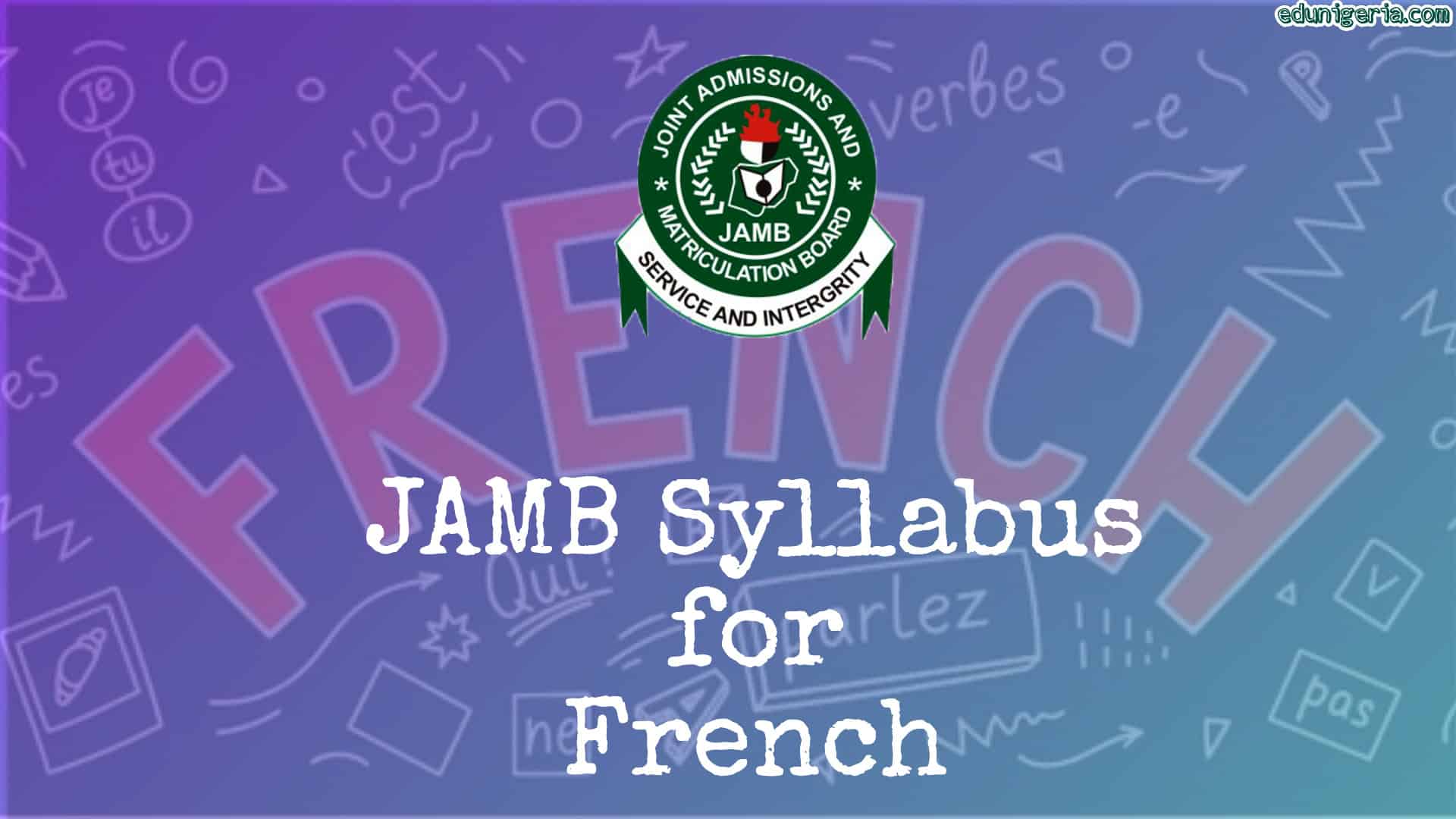 JAMB Syllabus for French